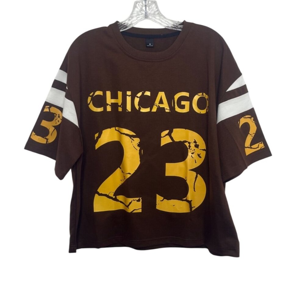 Chicago #23 Graphic Tshirt Mens Medium Brown New Oversized Football